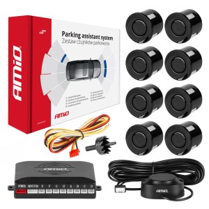 Zestaw czujników czarne / Parking sensor 8 Buzzer black / KPL 01575