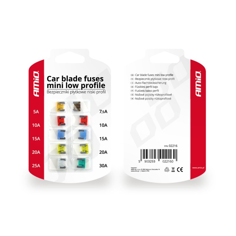 Bezpieczniki samochodowe / Low profile fuse 10 pcs blister 02216