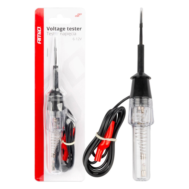 Samochodowy tester napięcia z zaciskiem krokodyl 6-12V 04272
