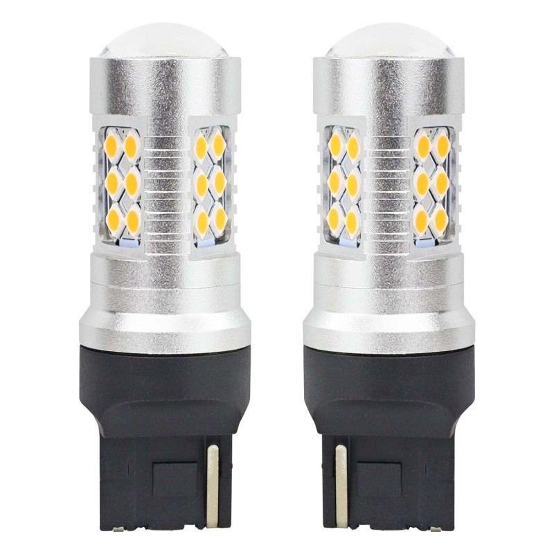 Zarówki LED CANBUS 3030 24SMD T20 7440 WY21W Amber12V/24V 02393