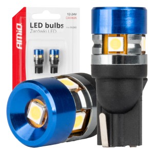 Żarówki LED CANBUS T10 W5W 5SMD 3030 White 12V/24V blue finish 04240