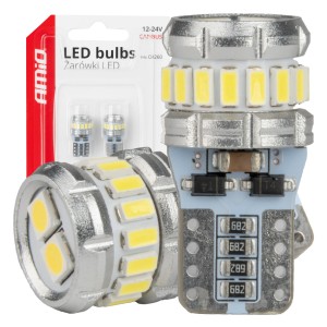 Żarówki LED CANBUS T10 W5W 16SMD 2SMD 3014 3030 White 12V 24V  04260