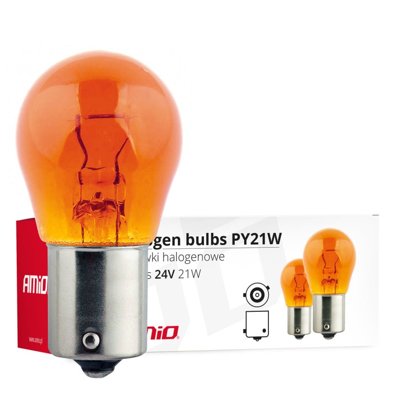 Żarówki halogenowe PY21W BAU15s 24V 21W AMBER 10 szt 02573