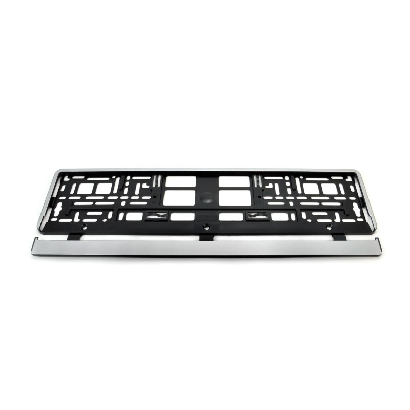 Ramka tablicy rejestracyjnej SREBRNA z obwódką / License plate frame SILVER 01163