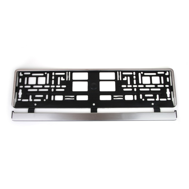 Ramka tablicy rejestracyjnej SREBRNA szczotkowana  / License plate frame SILVER Brush 01646