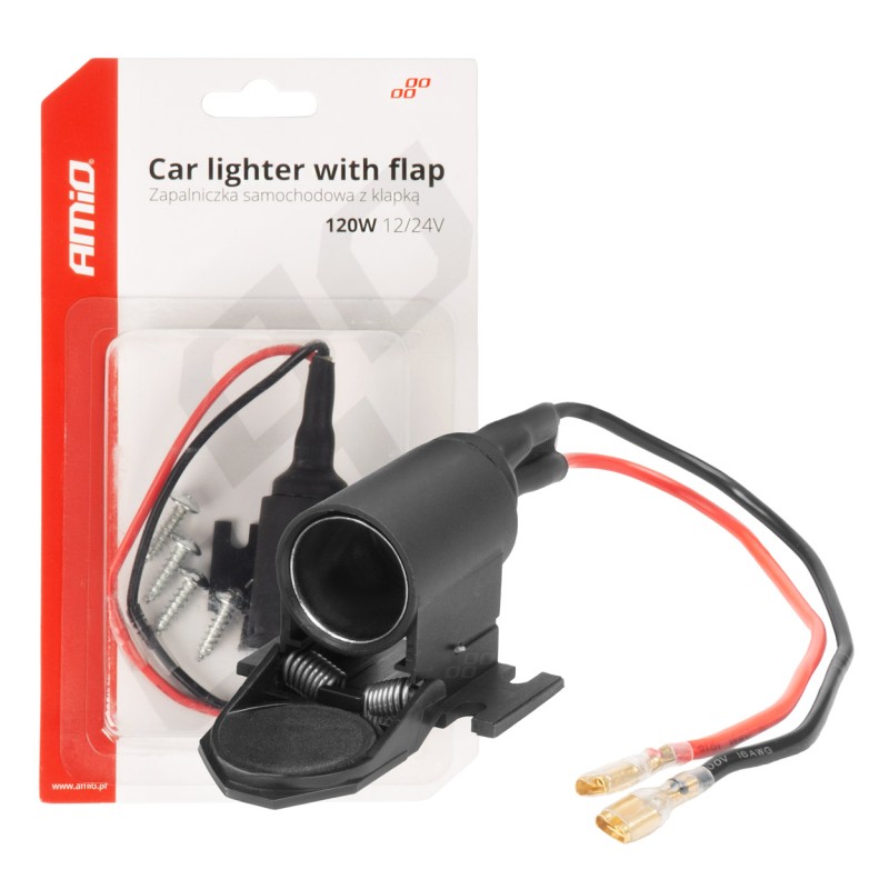 Gniazdo zapalniczki samochodowej z klapką 12V 24V  04128