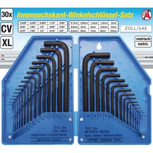 Klucze imbus 0`7-10 + 0.028`-3/8` 30 szt.. B.810