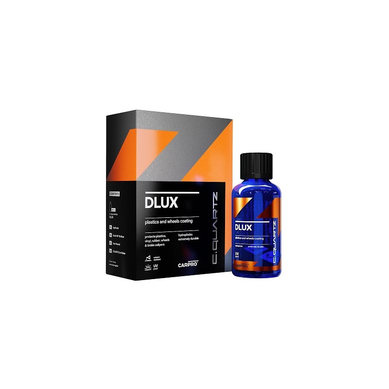 CarPro Cquartz DLUX zestaw z powłoką ceramiczną do zabezpieczania plastików i felg 30ml CAR000025