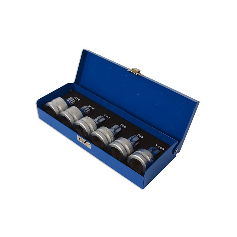 Zestaw bitów 3/4 cala SPLINE: M16` M18` TORX T70/T80/T90/T100  MGS13245