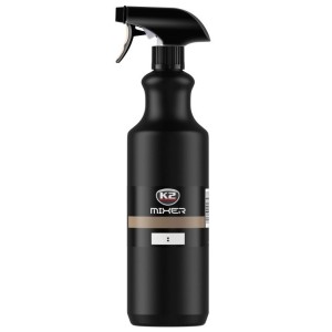 MIXER BUTELKA 1L Z ATOMIZEREM ODPORNA NA ALKOHOL`KWASY I ZASADY Z PRZEŹROCZYSTĄ MIARKĄ Z HDPE K2 D7001