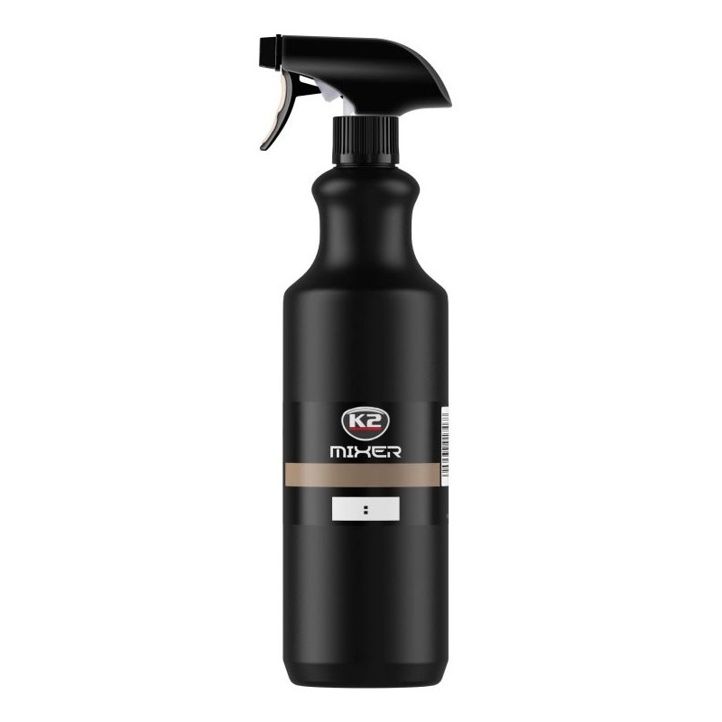 MIXER BUTELKA 1L Z ATOMIZEREM ODPORNA NA ALKOHOL`KWASY I ZASADY Z PRZEŹROCZYSTĄ MIARKĄ Z HDPE K2 D7001