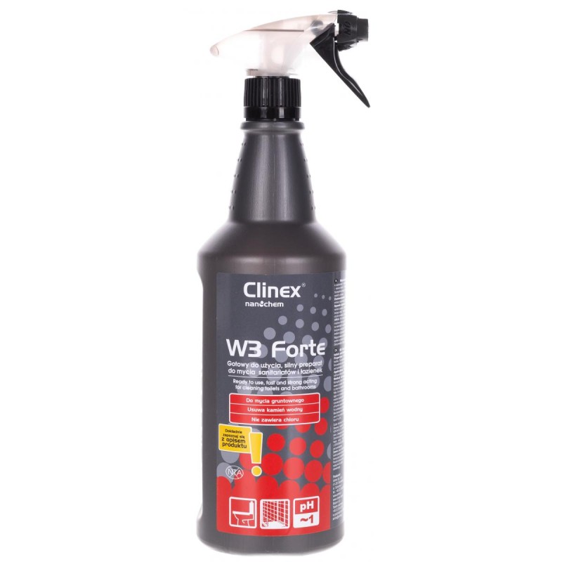 Clinex W3 Forte-Gotowy do użycia` silny preparat do mycia sanitariatów i łazienek 77-634