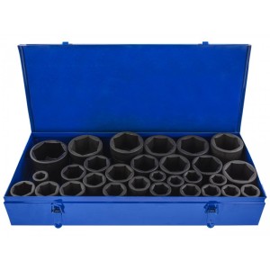 Zestaw nasadek 3/4 cala udarowych rozm 19-65 mm 29 szt 6 kątne MGS0019