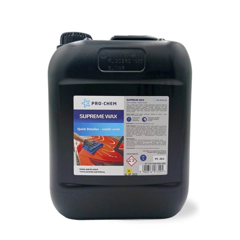 SUPREME WAX quickdetailer - szybki wosk` mocno hydrofobowy-5l PC263-5