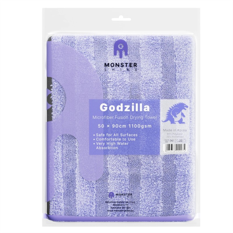 Monster Shine Godzilla - ręcznik do osuszania auta` dwa rodzaje włosia 50x90cm 1100gsm Mon000005