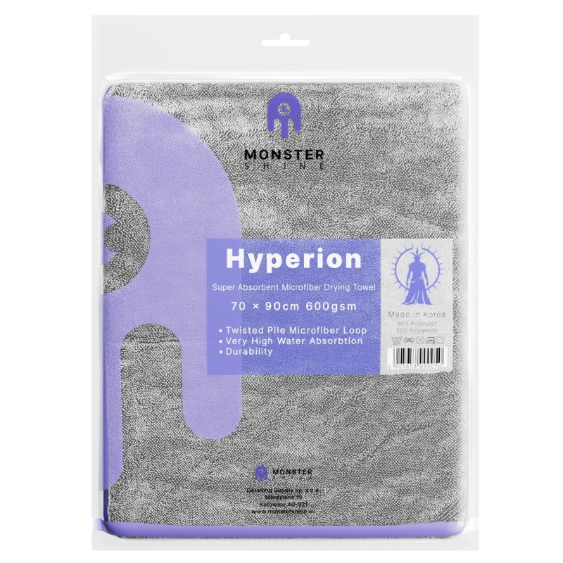 Monster Shine Hyperion - bardzo chłonny ręcznik do osuszania auta 70x90cm 600gsm Mon000002