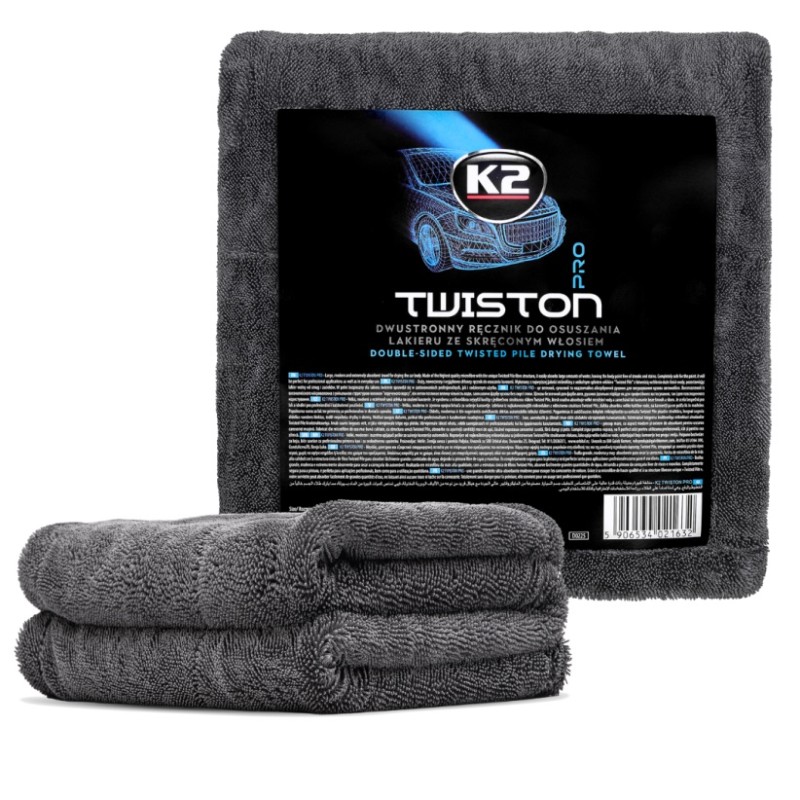 K2 TWISTON PRO DWYSTRONNY RĘCZNIK 60x90CM DO OSUSZANIA  LAKIERU MIKROFIBRA D0225