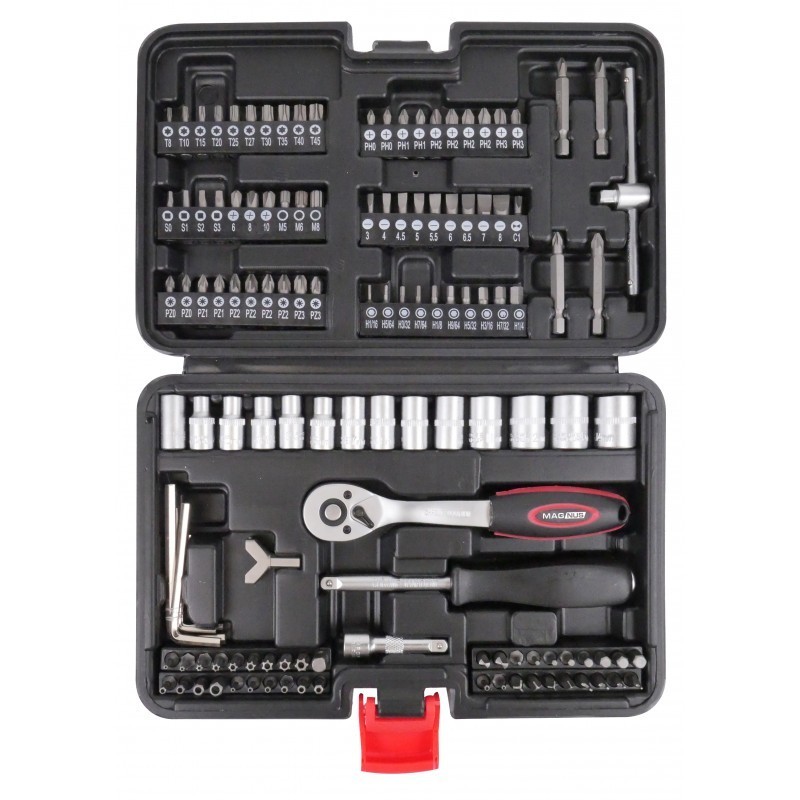 ZESTAW BITÓW I NASADEK Z GRZECHOTKĄ 1/4 CALA 130 ELEM MGS13881