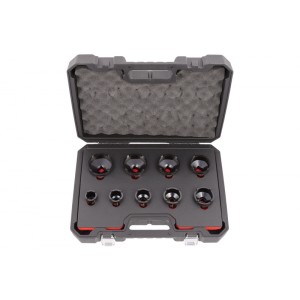 Zestaw 9szt. nasadek do nakrętek łożyskowych` zęby zewnętrzne QS50267