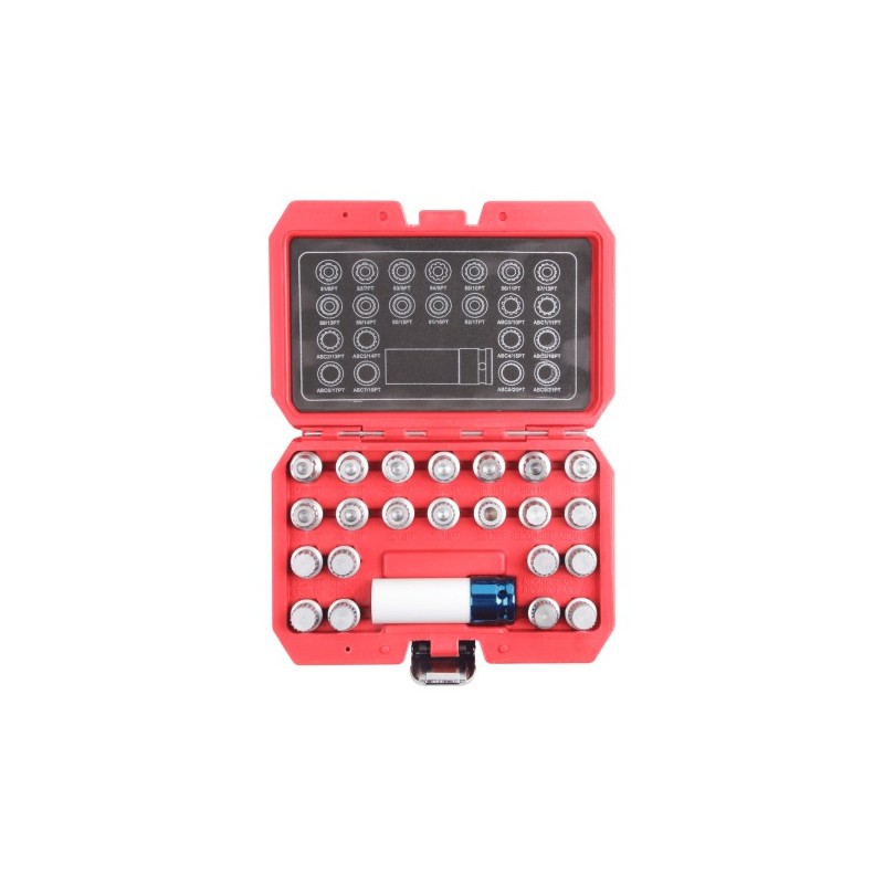 Zestaw kluczy do śrub kół zabezpieczających 23 elem VAG MGS13769A