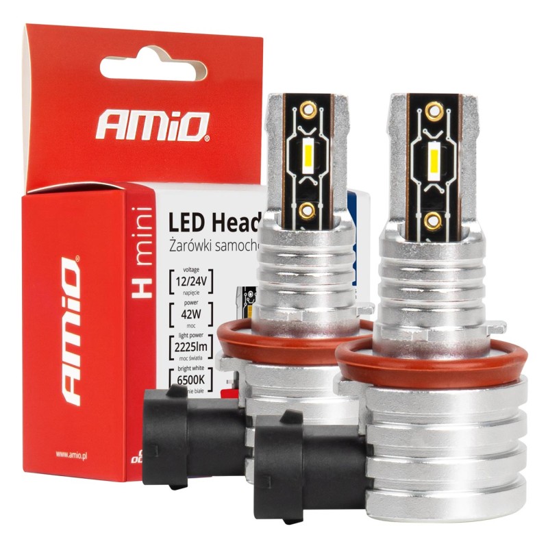 Żarówki samochodowe LED seria H-mini H8 H9 H11 H16 6500K Canbus 03333
