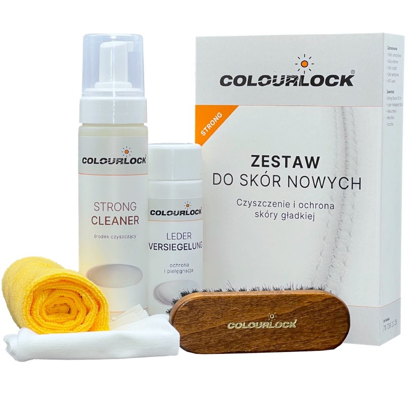 COLOURLOCK Strong kompletny zestaw 4 produktów do czyszczenia i zabezpieczania skóry w aucie COL000006