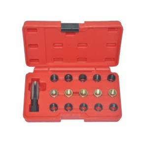 Zestaw do naprawy gwintów świec M14x1.25 (15szt. tulejek + gwintownik) MGS01346