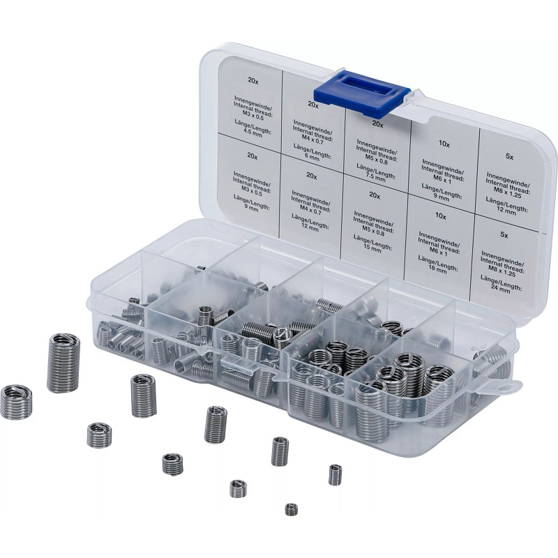 Sprężynki do gwintów M3-M8` 150 szt. B.74506