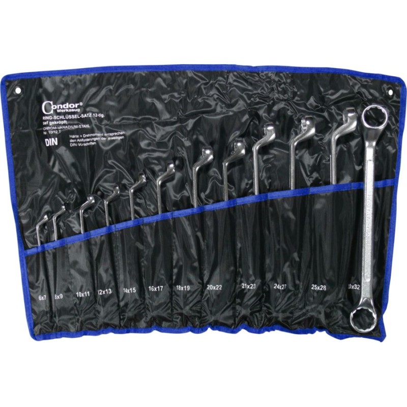 Klucze oczk.  6-32 mm` odgięte` 12szt. C.10/12T