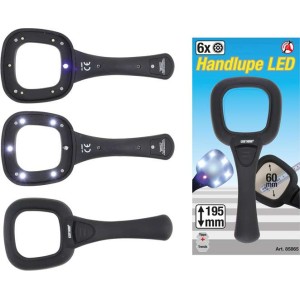 Lupa ręczna 50x50 mm` z podświetleniem` ultrafiolet B.85865