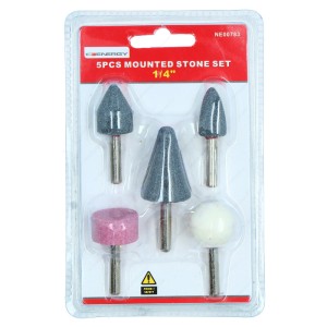 Kamienie szlifierskie 5szt trzpień 6mm NE00783