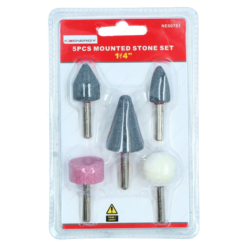 Kamienie szlifierskie 5szt trzpień 6mm NE00783