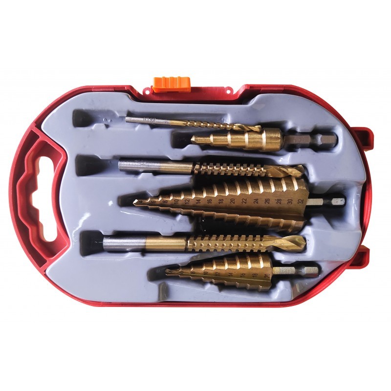 Zestaw wierteł stopniowych pokrytych tytanem 6szt MGS01070