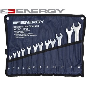 KLUCZ ZESTAW KLUCZY PŁASKO-OCZKOWYCH 12el ENERGY NE01000SK12