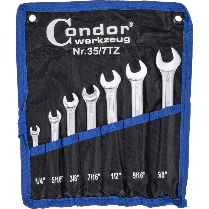 Klucze płasko oczkowe 1/4`-5/8`` 7 szt. C.35-7TZ