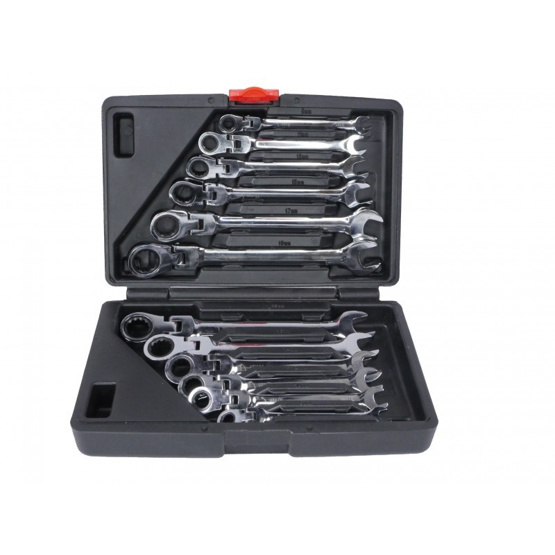 ZESTAW 12 KLUCZY PŁASKO OCZKOWYCH Z GRZECHOTKĄ NA PRZEGUBIE MGS01851B 