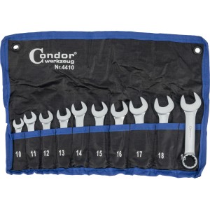 Klucze płasko oczkowe krótkie 10-19 mm` 10 szt. satynowe C.4410