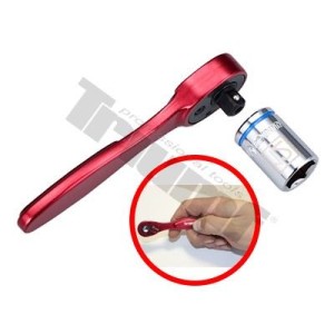 Grzechotka aluminiowa 1/4` 72 zębowa czerwona bardzo lekka 24676