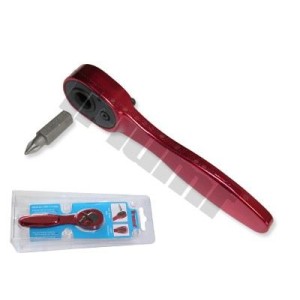 Grzechotka aluminiowa na bity 1/4`  72 zęby czerwona bardzo lekka 31090