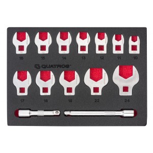 Zestaw 14szt. kluczy 3/8` płaskich typu V 10-24mm QS50636