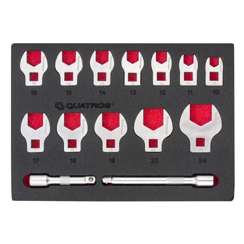 Zestaw 14szt. kluczy 3/8` płaskich typu V 10-24mm QS50636