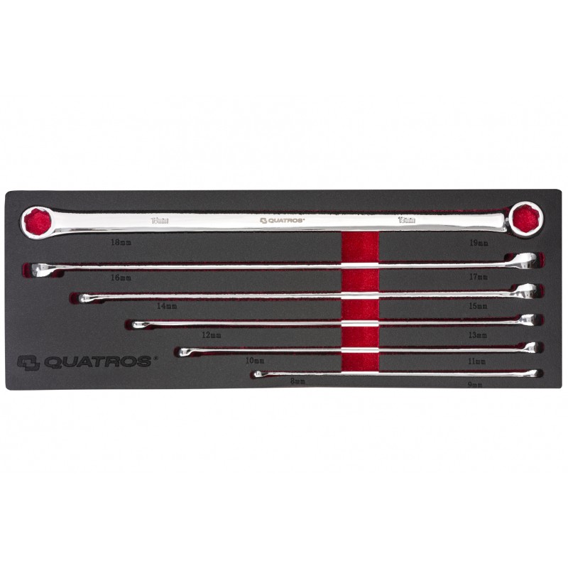 Zestaw 6szt. kluczy oczkowych specjalnych bardzo długich 8-19mm QS50464