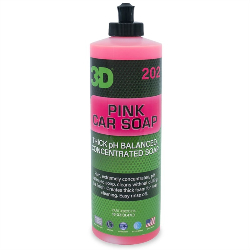 3D Pink Car Soap 473ml- Szampon do Mycia Samochodu z Formułą pH-Balance 3D000024