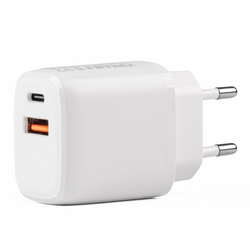 Ładowarka sieciowa PRO-09 USB+USB-C 20W Quick Charge 230V 02935