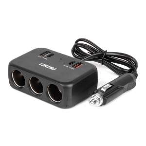Rozdzielacz gniazda zapalniczki z ładowarką 1x USB-A 1x USB-C QC4.0 12V 24V 120W 80cm 04365