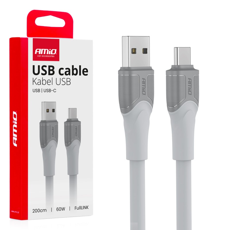 Kabel do ładowania USB-A USB-C 60W 200cm FullLINK transmisja danych 04290