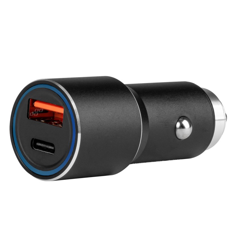 Ładowarka samochodowa aluminiowa PCH PRO-08 USB-C + USB 38W 12V 24V 02934