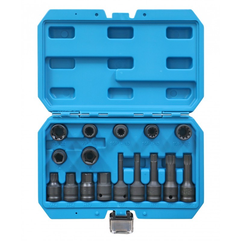 Zestaw kluczy nasadowych 16 szt do zacisków hamulcowych hex` spline MGS01628