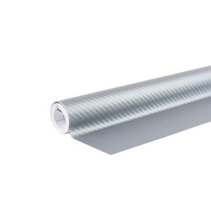 Folia karbonowa 3D srebrna 30cm x 150cm 02600