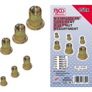 TULEJKI GWINTOWANE STALOWE - 150 szt. B.14126